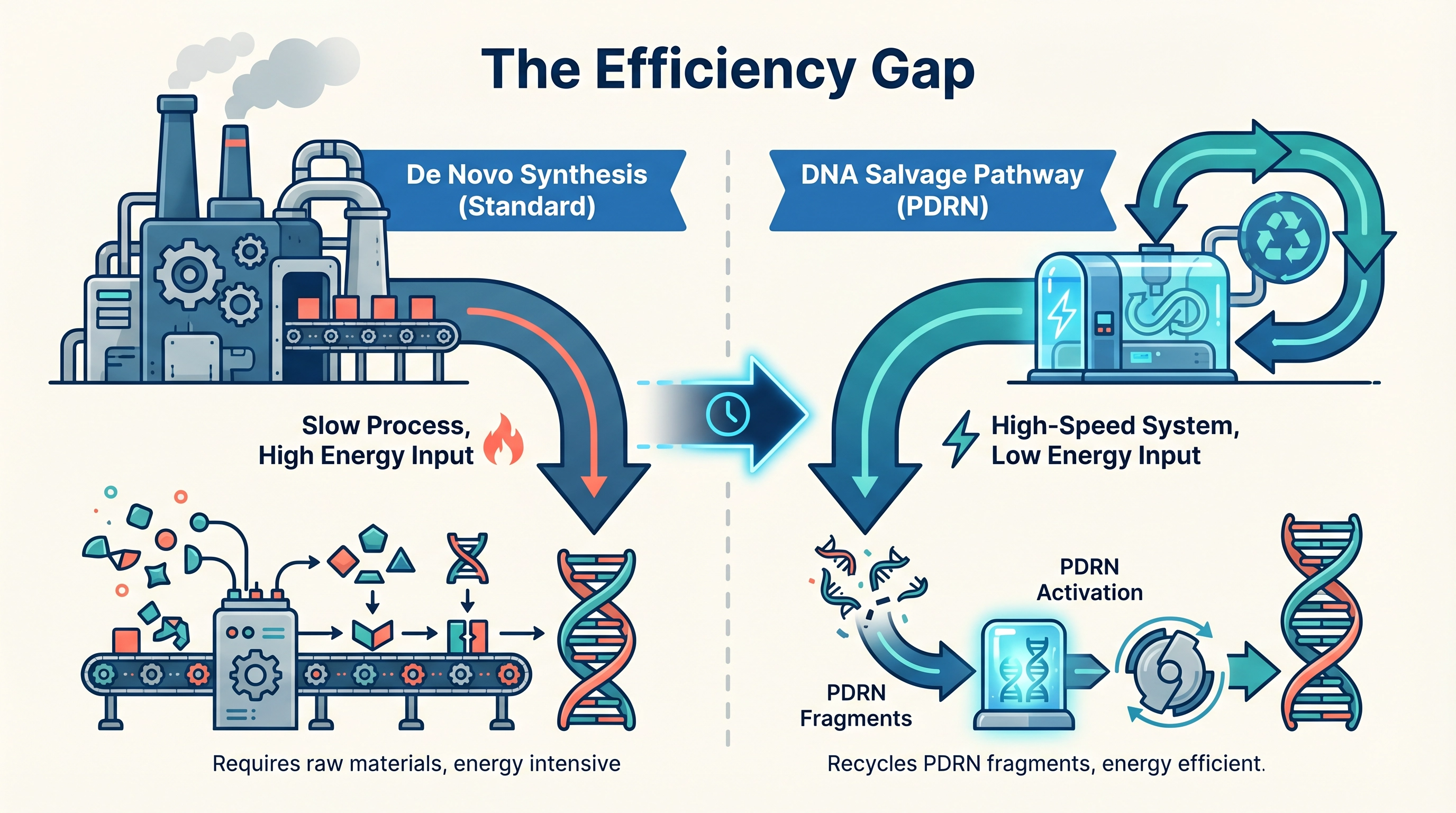 Finch Marine Protocol DNA salvage pathway efficacy diagram PDRN skincare mechanism